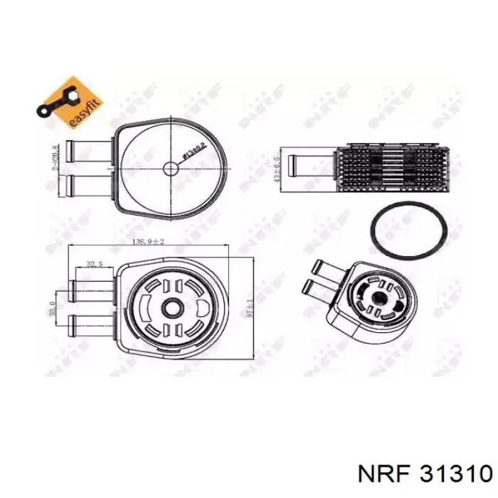 31310 NRF радиатор масляный (холодильник, под фильтром)
