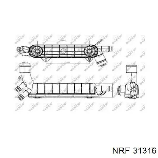 31316 NRF радиатор масляный (холодильник, под фильтром)