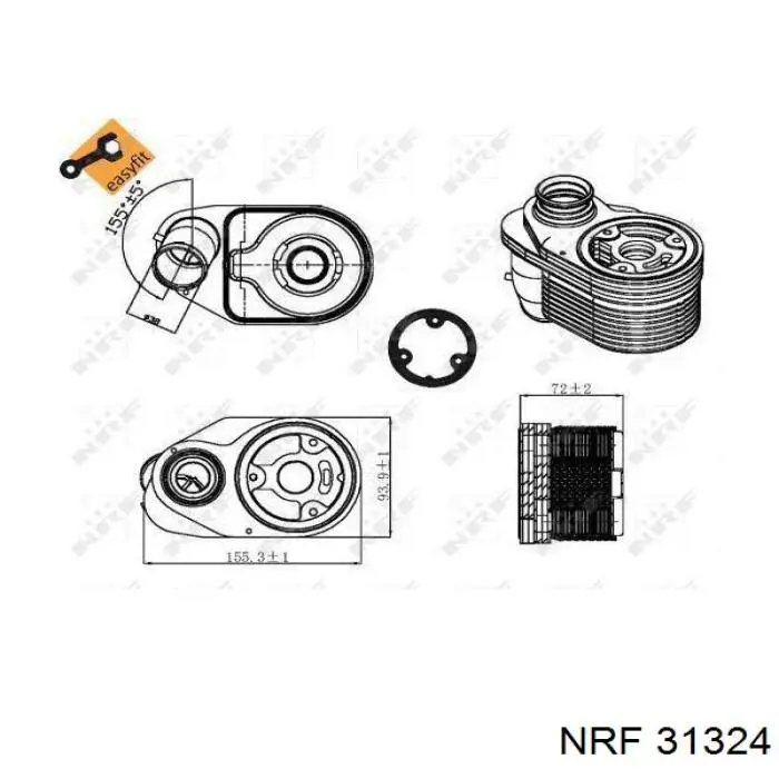 Купить 31324 NRF Масляный радиатор охлаждения АКПП