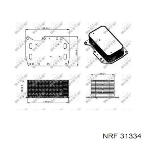 Radiador de aceite, bajo de filtro 31334 NRF