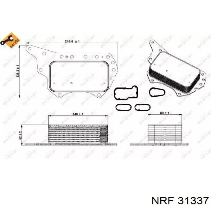 31337 NRF радиатор масляный (холодильник, под фильтром)
