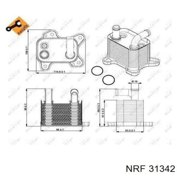 31342 NRF радиатор масляный