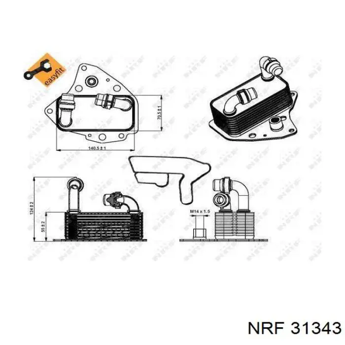 Radiador de aceite, bajo de filtro 31343 NRF