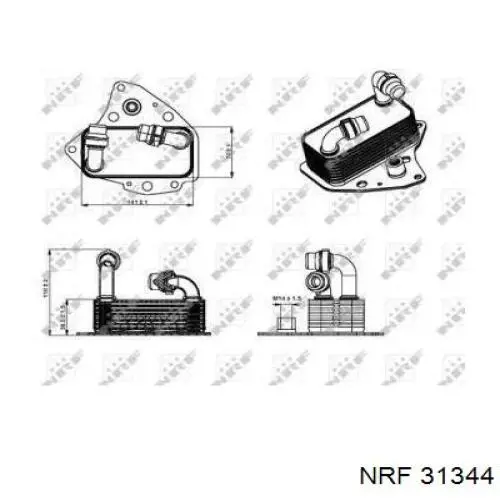 Radiador de aceite, bajo de filtro 31344 NRF