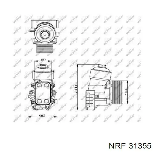 31355 NRF caixa do filtro de óleo