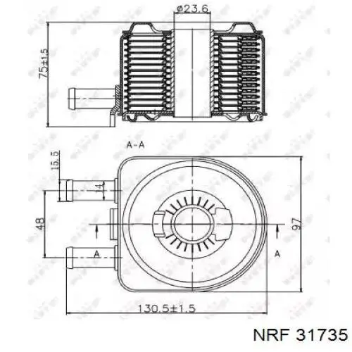 31735 NRF радиатор масляный (холодильник, под фильтром)