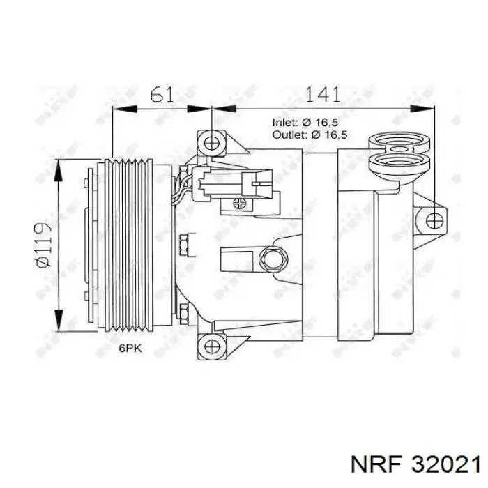 32021 NRF компрессор кондиционера