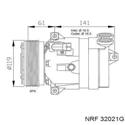 Компрессор кондиционера 32021G NRF