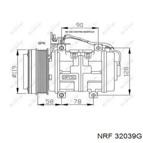 Компрессор кондиционера 32039G NRF