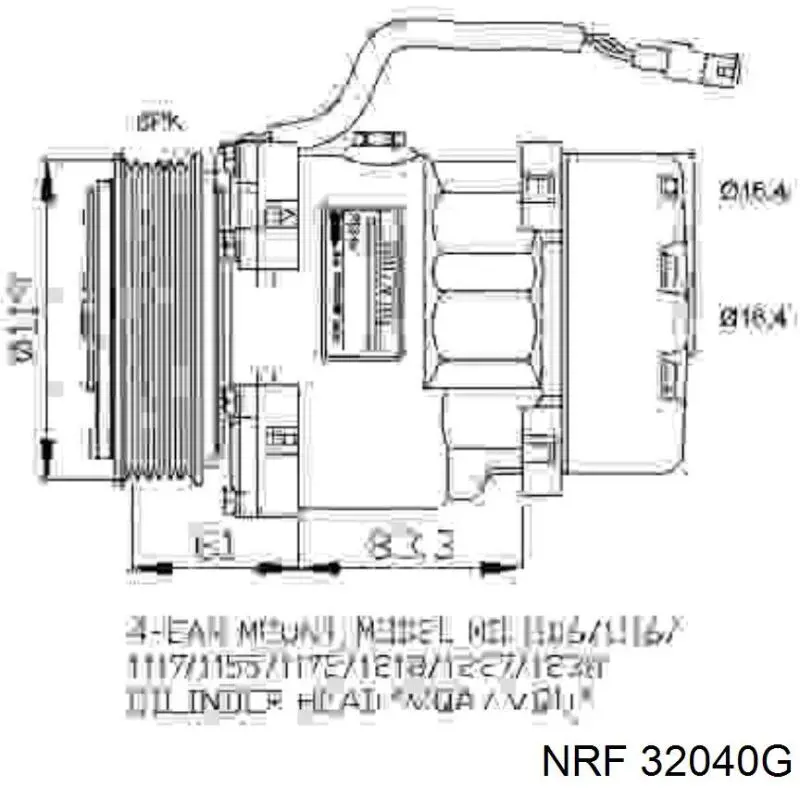 Компрессор кондиционера 32040G NRF