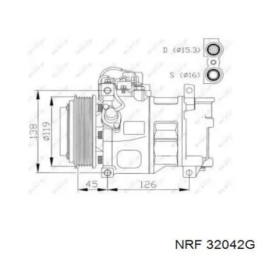 Компрессор кондиционера 32042G NRF