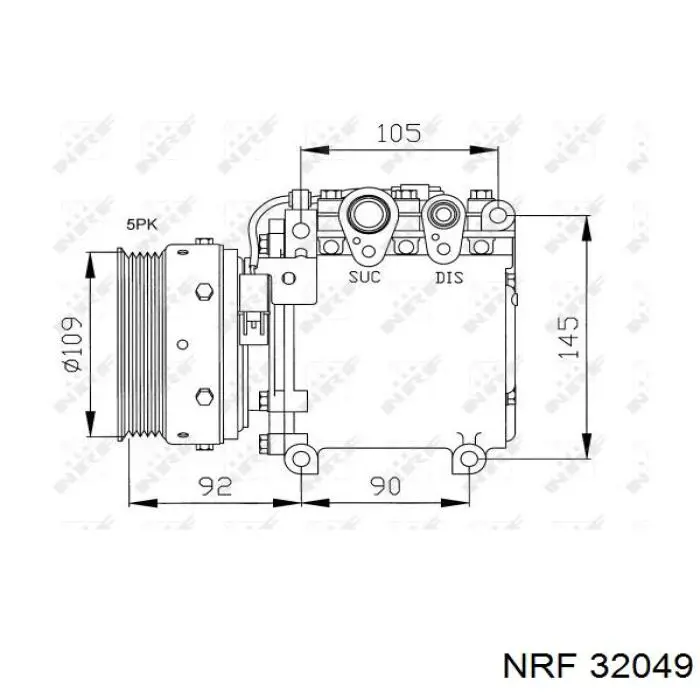 Compresor de aire acondicionado 32049 NRF
