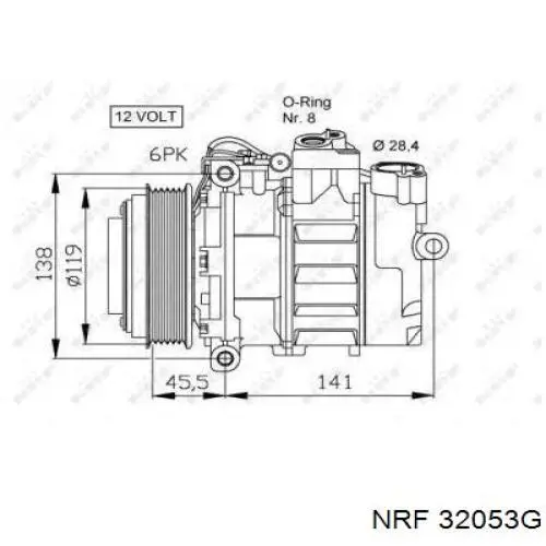 Компрессор кондиционера 32053G NRF