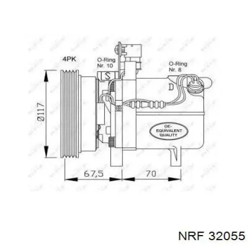 Компрессор кондиционера 32055 NRF