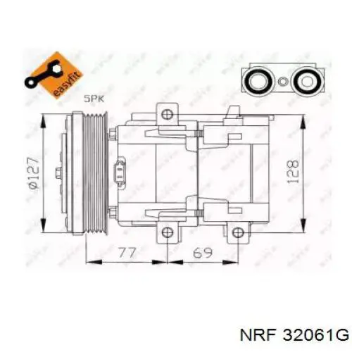 Компрессор кондиционера 32061G NRF