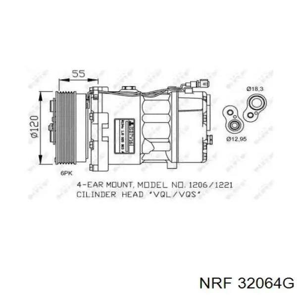 Компрессор кондиционера 32064G NRF