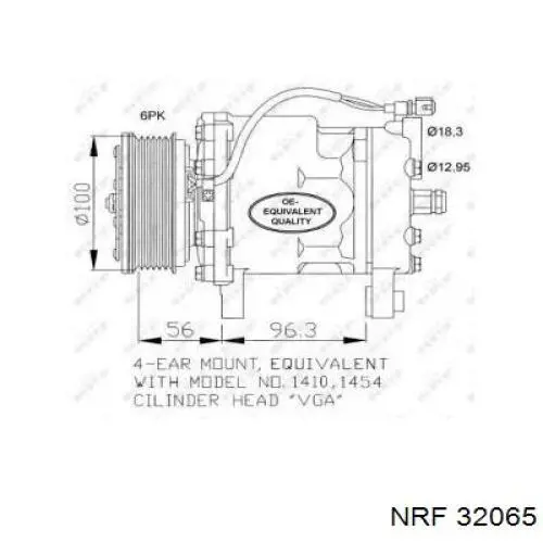 Компрессор кондиционера 32065 NRF