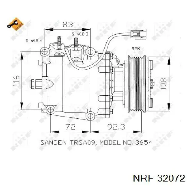 Компрессор системы кондиционирования NRF 32072 цена, от 197.90 USD