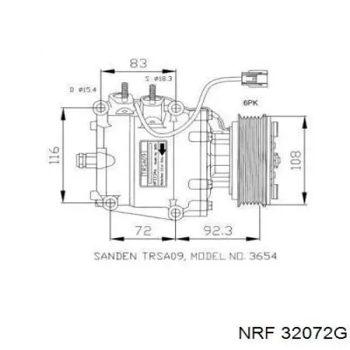 Компрессор кондиционера 32072G NRF