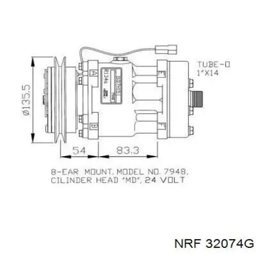 Компрессор кондиционера 32074G NRF