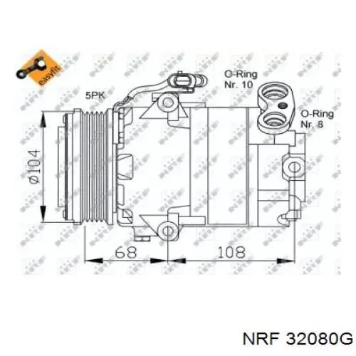 32080G NRF компрессор кондиционера