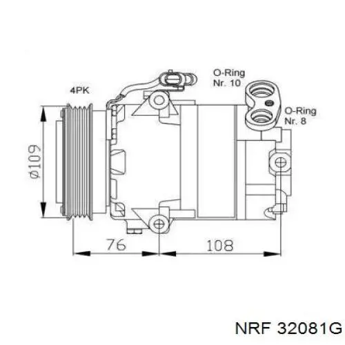 Компрессор кондиционера 32081G NRF