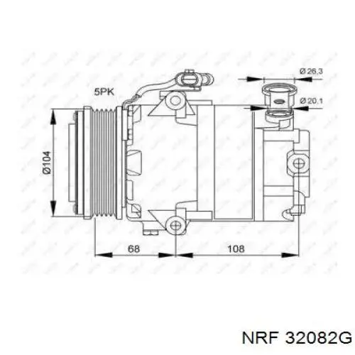 Компрессор кондиционера 32082G NRF