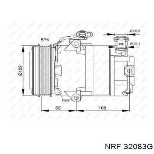 Компрессор кондиционера 32083G NRF