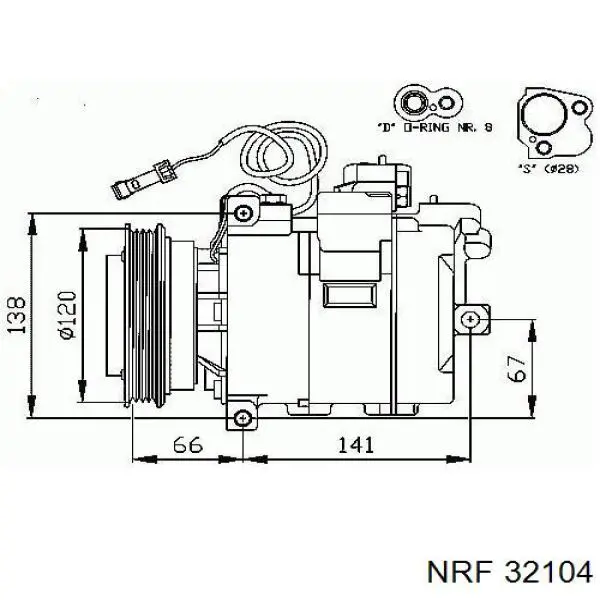 Компрессор кондиционера 32104 NRF