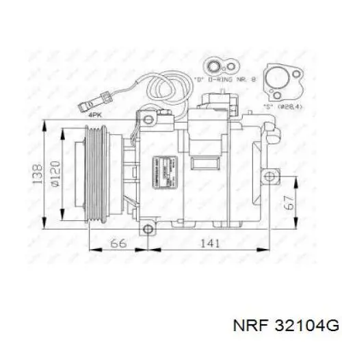 Компрессор кондиционера 32104G NRF