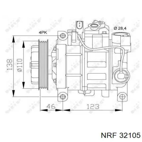 Компрессор кондиционера 32105 NRF