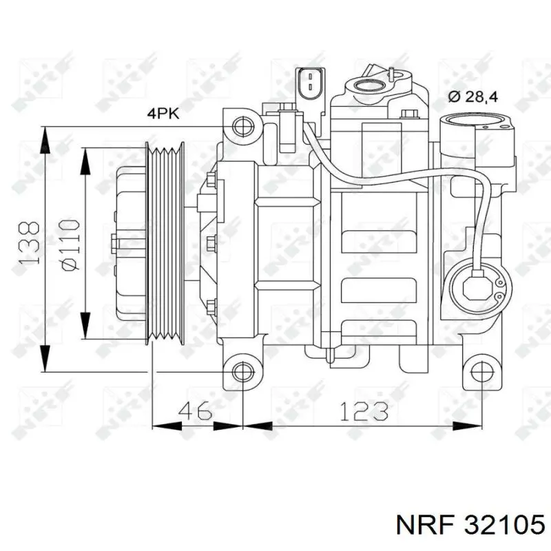 32105 NRF Компрессор хладагента