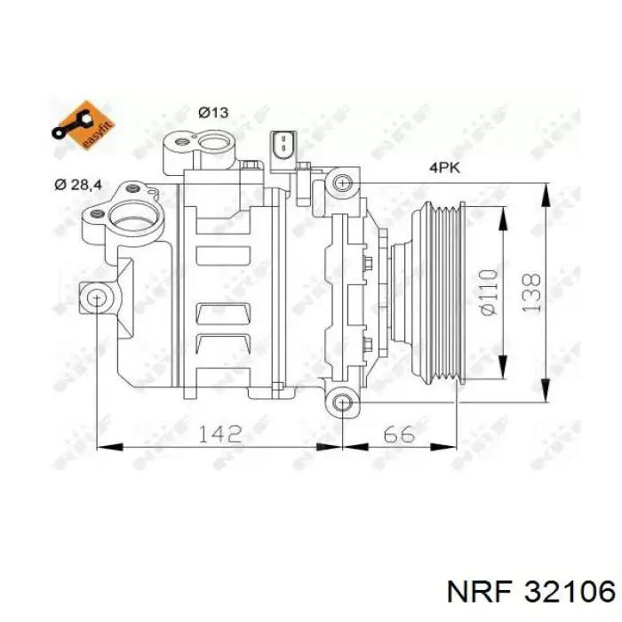 32106 NRF компрессор кондиционера