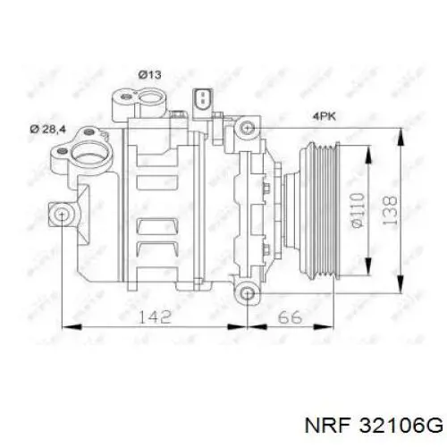 Компрессор кондиционера 32106G NRF