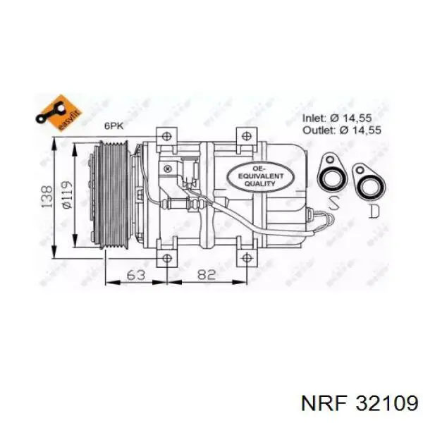 Компрессор кондиционера 32109 NRF