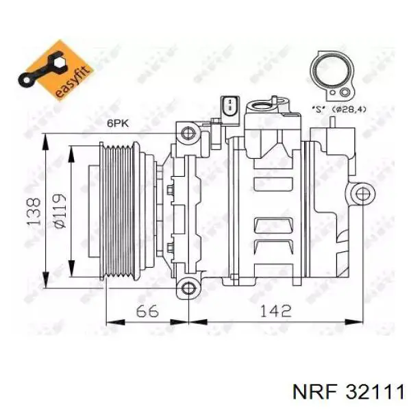 Компрессор кондиционера 32111 NRF