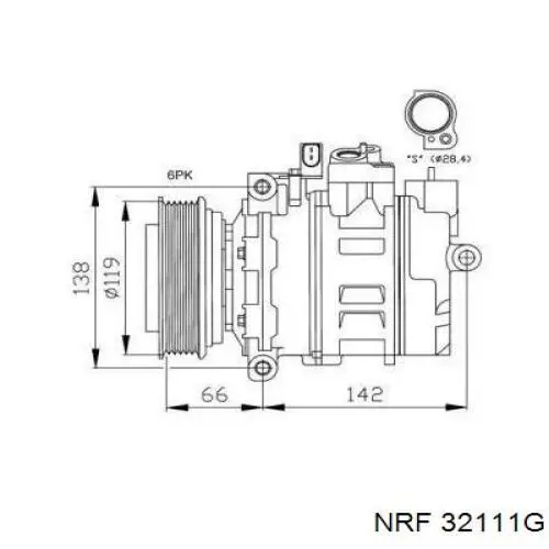 Компрессор кондиционера 32111G NRF