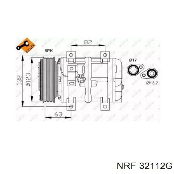 Компрессор кондиционера 32112G NRF