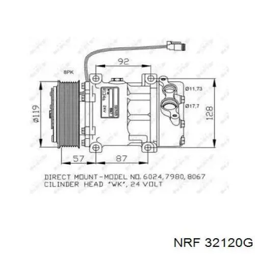 Компрессор кондиционера 32120G NRF