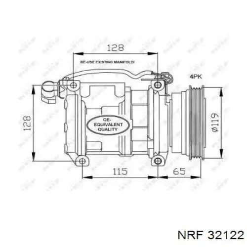 Compresor de aire acondicionado 32122 NRF