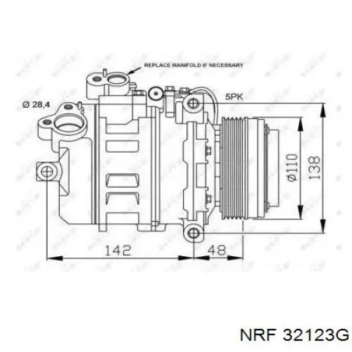 Компрессор кондиционера 32123G NRF