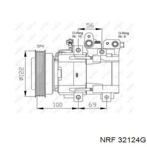 Компрессор кондиционера 32124G NRF