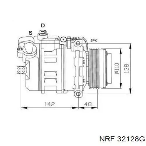 Компрессор кондиционера 32128G NRF