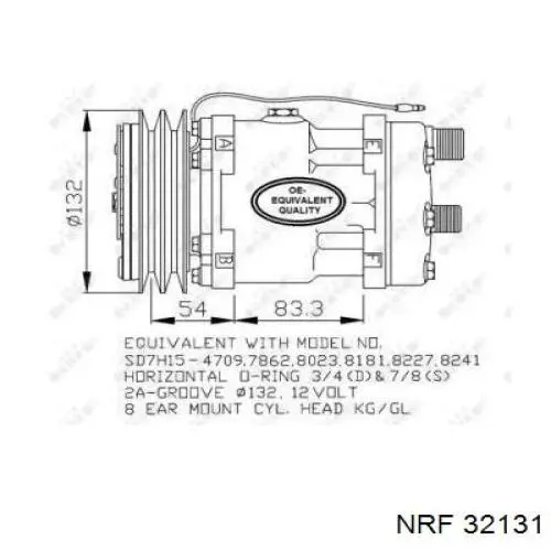 Компрессор кондиционера 32131 NRF