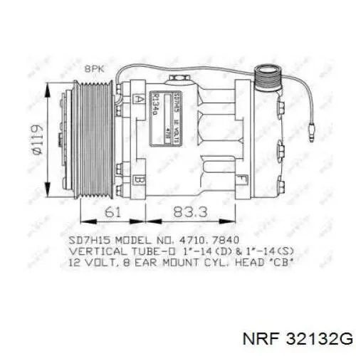 Компрессор кондиционера 32132G NRF