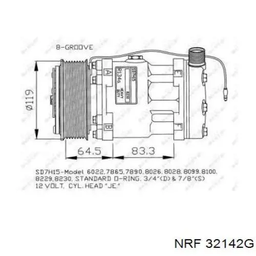 Компрессор кондиционера 32142G NRF