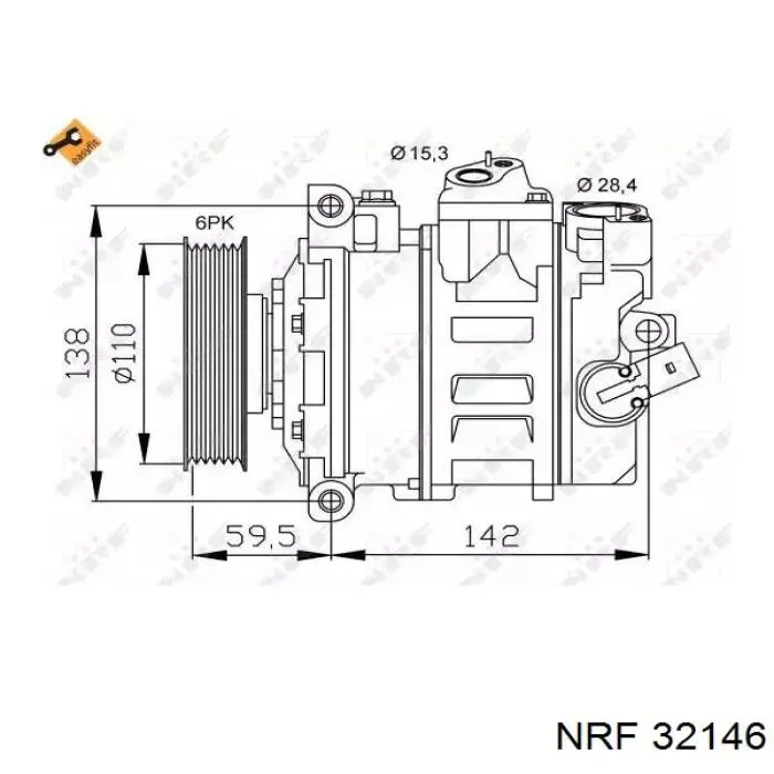 Compresor de aire acondicionado 32146 NRF