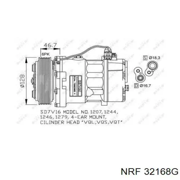 Компрессор кондиционера 32168G NRF