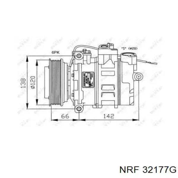 Компрессор кондиционера 32177G NRF