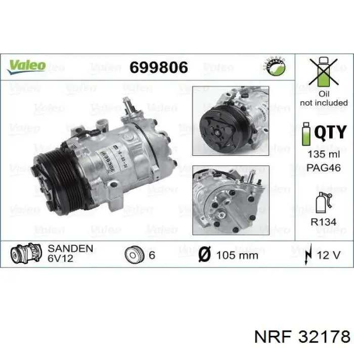 Насос кондиционера NRF 32178
